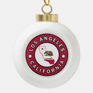 Los Angeles California Ceramic Ball Christmas Ornament