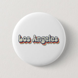 Los Angeles California Chrome City Classic Art 6 Cm Round Badge