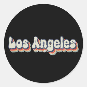 Los Angeles California Chrome City Classic Art Round Sticker