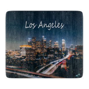 Los Angeles California City Skyline at night Cutting Board