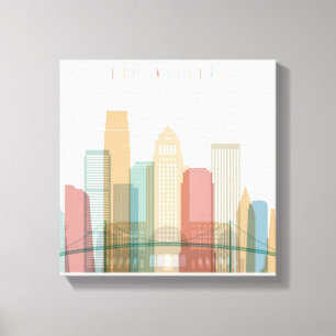 Los Angeles, California   City Skyline Canvas Print