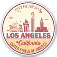 Los Angeles California City Skyline Emblem