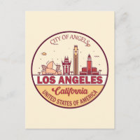 Los Angeles California City Skyline Emblem