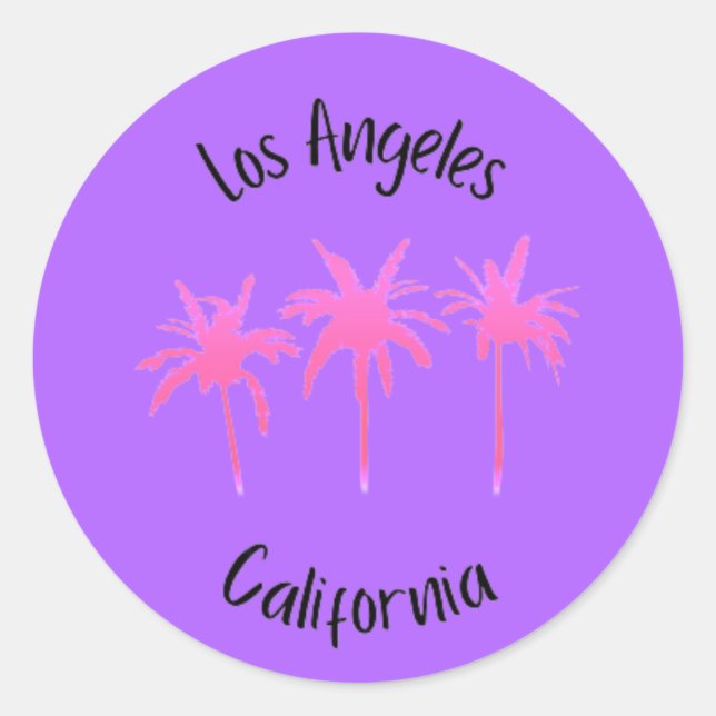 Los Angeles California      Classic Round Sticker (Front)