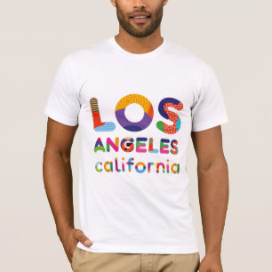 Los Angeles California colourful text T-Shirt
