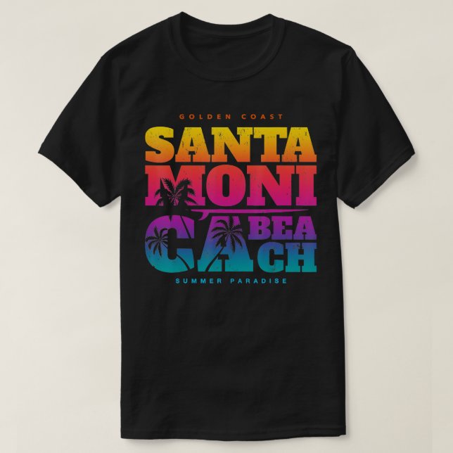 Los Angeles California Dreaming s Santa Monica Bea T-Shirt (Design Front)