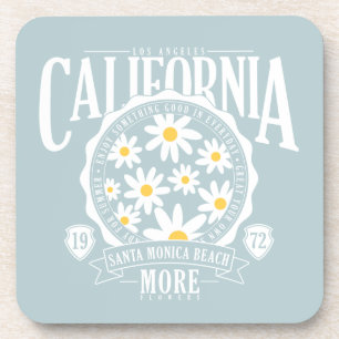 Los Angeles California Floral Graphic Coaster