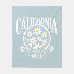 Los Angeles California Floral Graphic Fleece Blanket