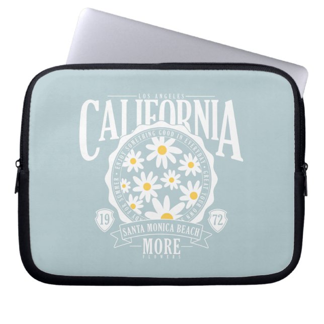 Los Angeles California Floral Graphic Laptop Sleeve (Front)