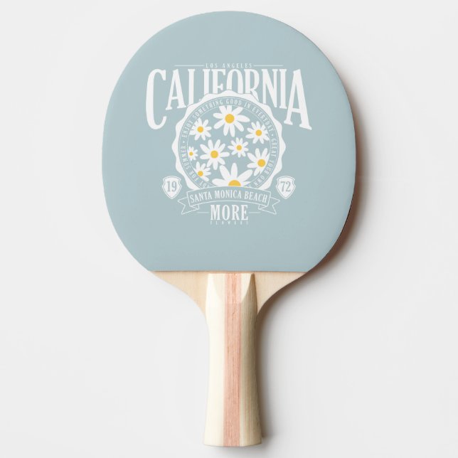 Los Angeles California Floral Graphic Ping Pong Paddle (Front)