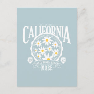 Los Angeles California Floral Graphic Postcard