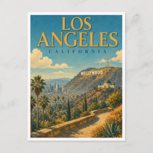 Los Angeles California Hollywood Hills GeoSaga Postcard