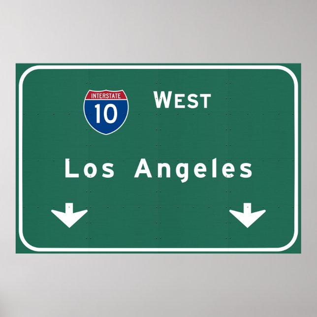 Los Angeles California Interstate Highway Freeway Poster (Front)