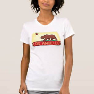 Los Angeles California ladies state flag tee
