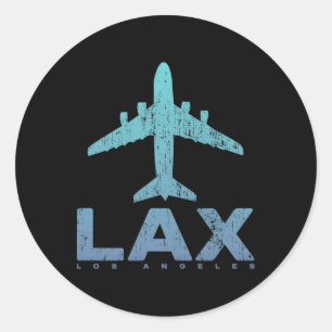 Los Angeles California Lax Airport Code La Vacatio Classic Round Sticker