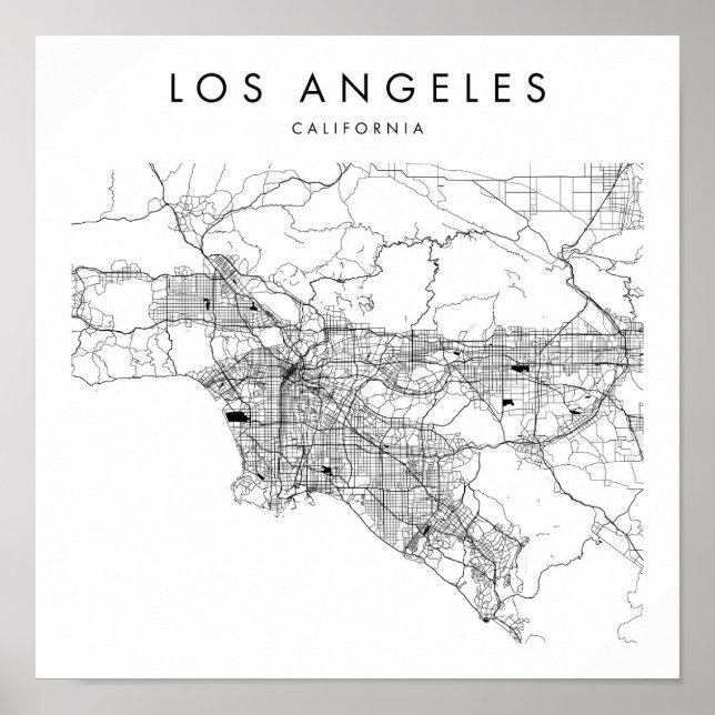 Los Angeles California Minimal Modern Street Map Poster (Front)