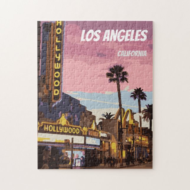 Los Angeles California night puzzle (Vertical)