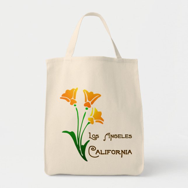 Los Angeles California Poppy Deco Tote Bag (Front)
