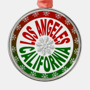 Los Angeles California red green ornament