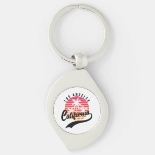 Los Angeles, California Retro Metal Keychain