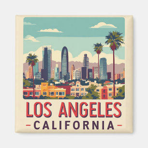 Los Angeles California Retro Travel Magnet