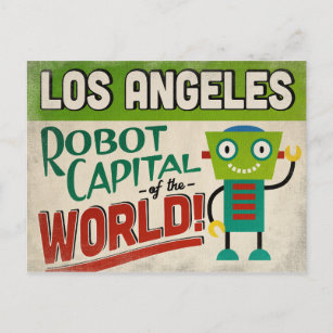 Los Angeles California Robot - Funny Vintage Postcard
