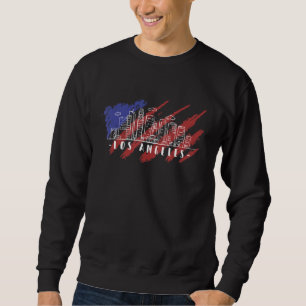 Los Angeles California Skyline America American Fl Sweatshirt