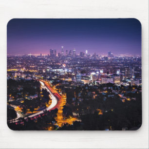 Los Angeles, California Skyline at night Mouse Pad