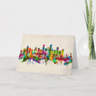 Los Angeles California Skyline Holiday Card