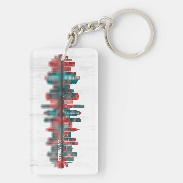 Los Angeles California Skyline Key Ring (Back)