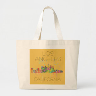 LOS ANGELES, CALIFORNIA SKYLINE LARGE TOTE BAG