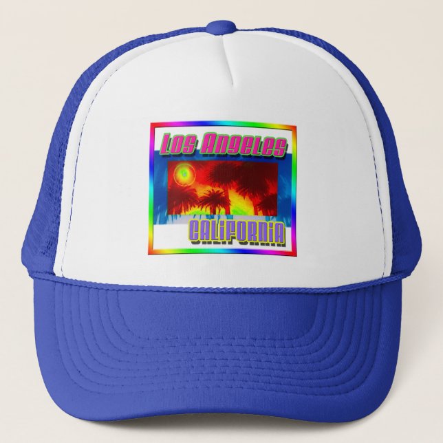 "Los Angeles California Sunset Palm Trees" Hat (Front)