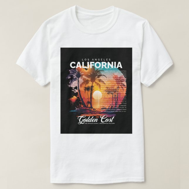 Los Angeles California T-Shirt – Golden Coast Vibe (Design Front)