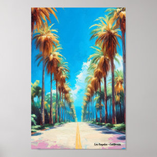 Los Angeles California USA Vintage Travel  Poster