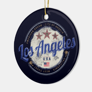 Los Angeles California USA Vintage West Coast Ceramic Tree Decoration