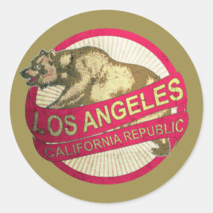 Los Angeles California vintage bear stickers