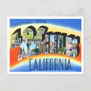 Los Angeles, California Vintage Big Letters Postcard