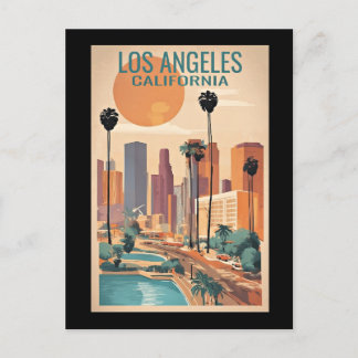 Los Angeles, California vintage illustration, Postcard