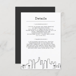 Los Angeles, California Wedding Guest Details Invitation