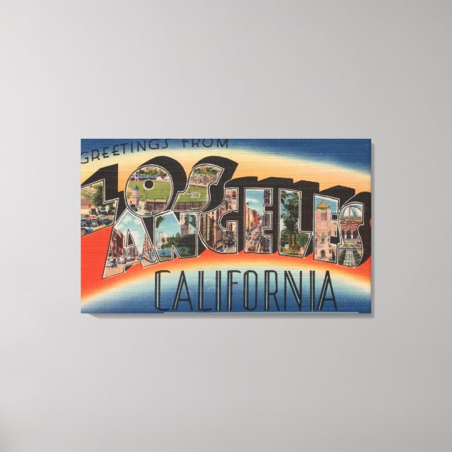 Los Angeles, CaliforniaLarge Letter Scenes 3 Canvas Print (Front)