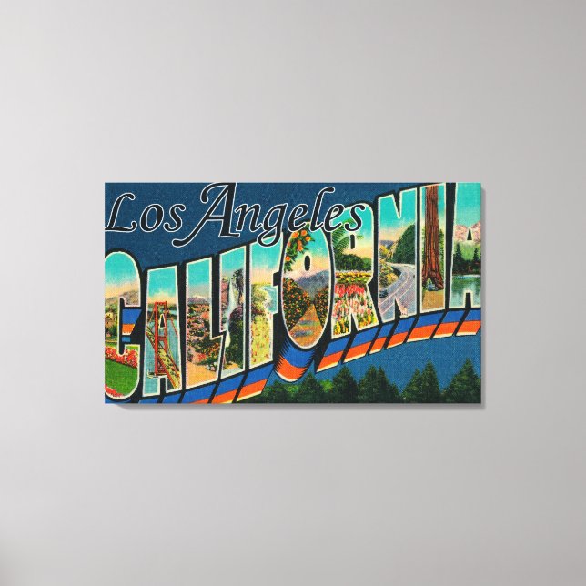 Los Angeles, CaliforniaLarge Letter Scenes Canvas Print (Front)