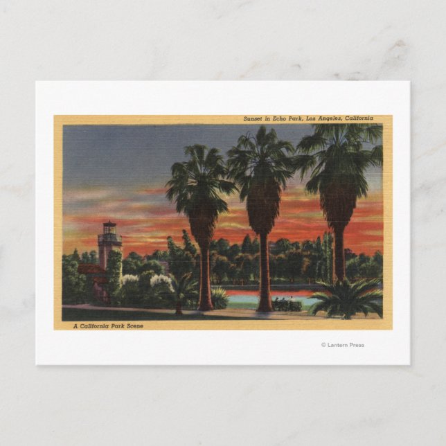Los Angeles, CaliforniaSunset in Echo Park Postcard (Front)