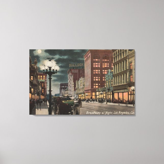 Los Angeles, CAStreet View of Broadway at Canvas Print (Front)