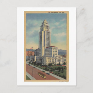 Los Angeles, CAView of City Hall and Cable Car Postcard