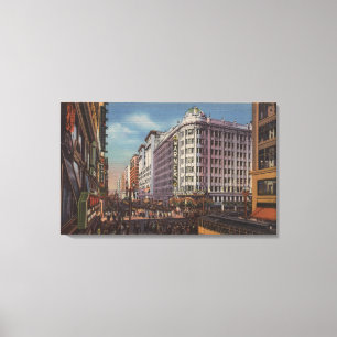 Los Angeles, CAView of Warner Bros. on 7th St. Canvas Print