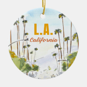 Los Angeles Ceramic Ornament