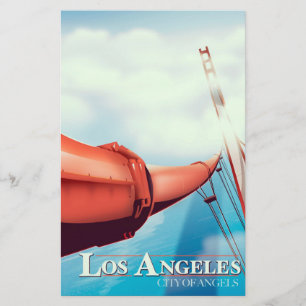 Los Angeles "city of Angels" Vacation poster. Stationery