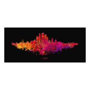 Los Angeles City Skyline Colourful Photo Print