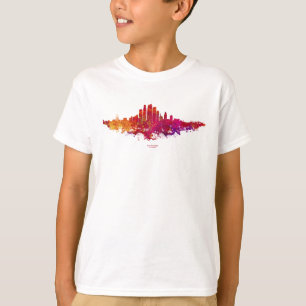 Los Angeles City Skyline Colourful  T-Shirt