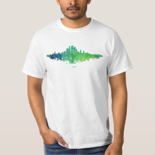 Los Angeles City Skyline - Lime Green Blue T-Shirt